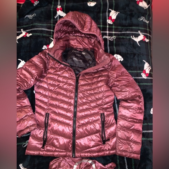 Calvin Klein Packable puffer Jacket with hood ROSE PINK - Picture 4 of 8
